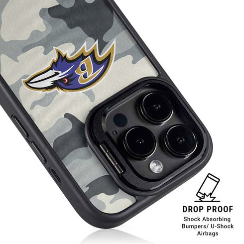 NFL Baltimore Ravens Camo iPhone 13 Pro Kickstand Case